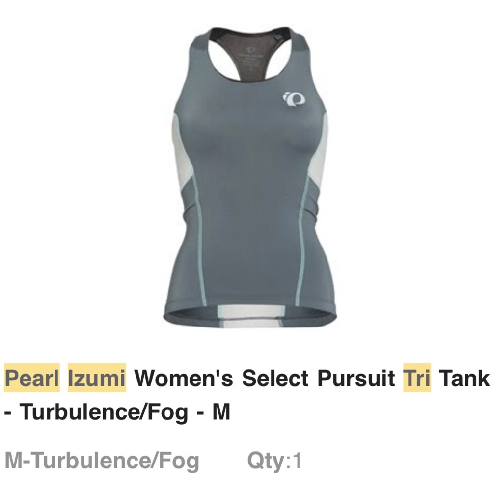 PEARL IZUMI NWT: triathlon tank